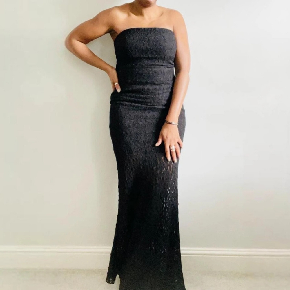 Zara black long strapless dress - special edition
